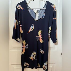 Deletta multicolor bird Print Top